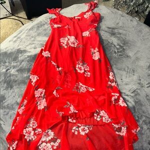 Speechless Vibrant Red Floral Dress